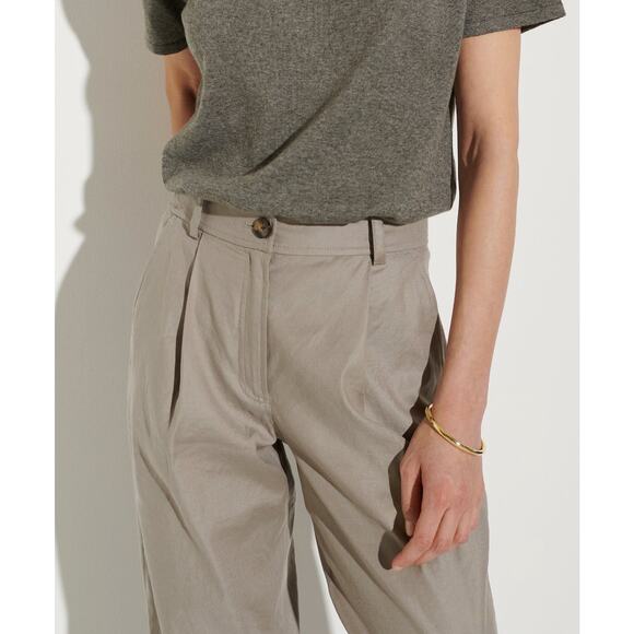 THE RESET R LABEL NWT Slouchy Trouser French Grey Size Large Office Pleated $198 - Picture 4 of 13